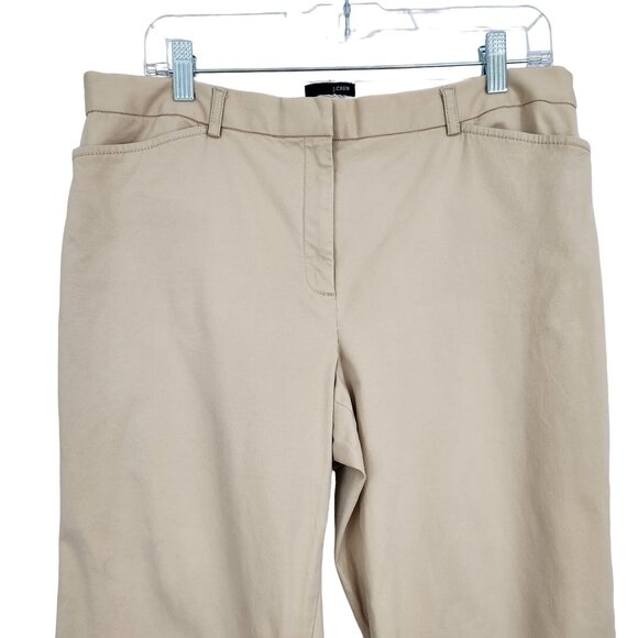 J. Crew Pants Women's Size 33 Waist Midrise Straight Wide Leg Pockets Khaki - Picture 3 of 7